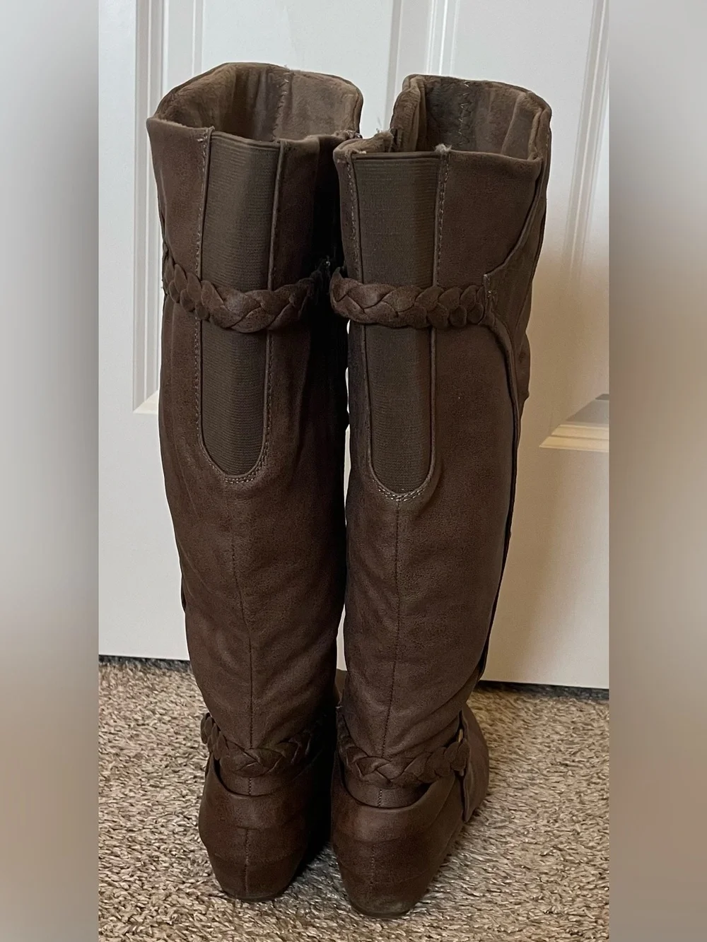 BareTraps Shania Brown Slouchy Knee High Riding Boots Size 10 Worn 1 Time